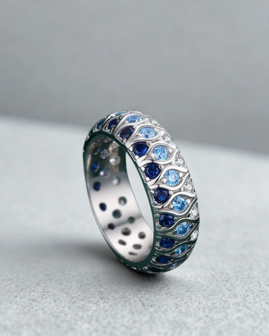 Anillo Olas de Zafiro
